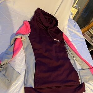 Pink- Purple and Pink Hoodie with Gray Accents
